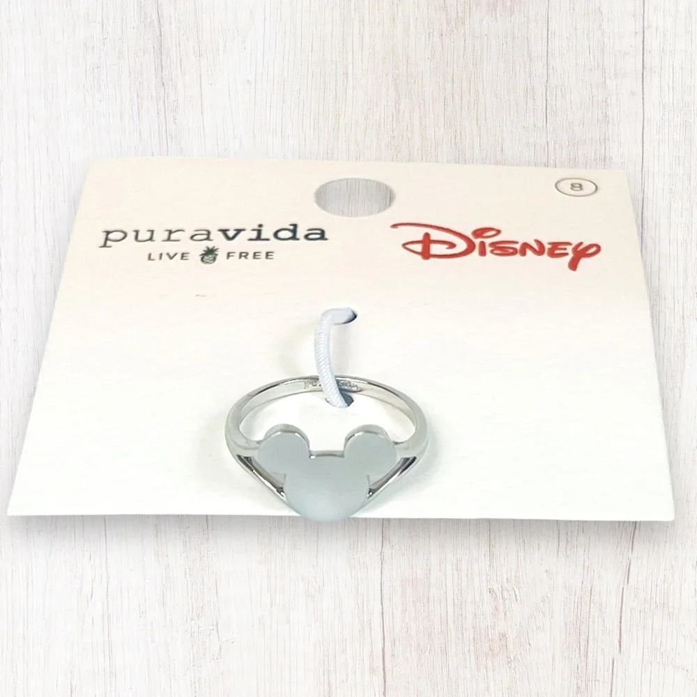 ❌SOLD❌Pura Vida x Disney Mickey Mouse Icon Silver Open Sides Ring - Picture 4 of 14